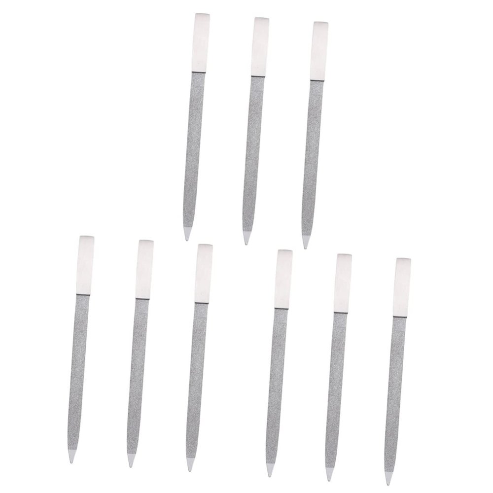 minkissy 9pcs Double-Sided Nail File Tools Stainless Steel Manicure Kit Cuticle Repair Nail Art Tools Trimmer Files