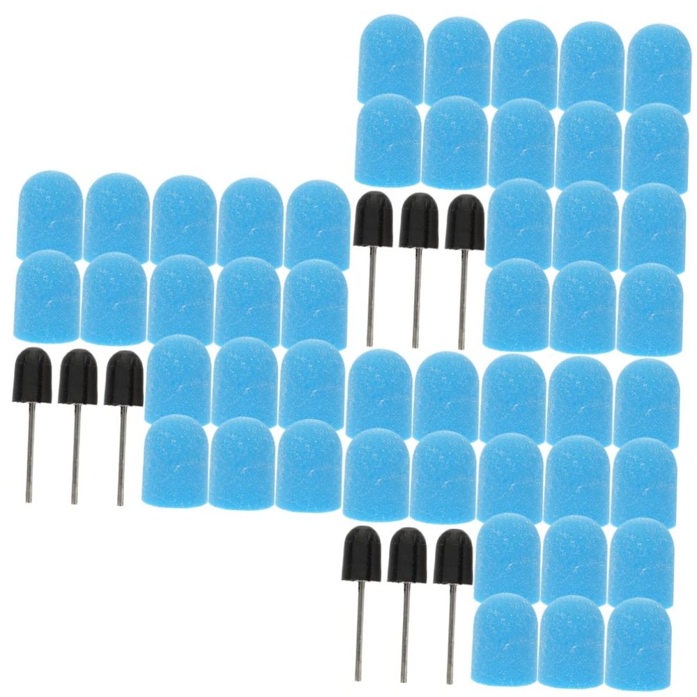 minkissy 3sets Replaceable Nail Sanding Caps Nail Polishing Tools with Grinding Skin-friendly for Easy Manicure Care