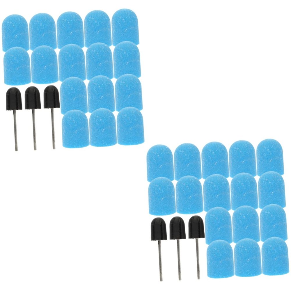 minkissy 2sets Convenient Nail Sanding Caps Replacement Caps for Electric Nail Files Easy to Install for Professional Manicurists and Beginners