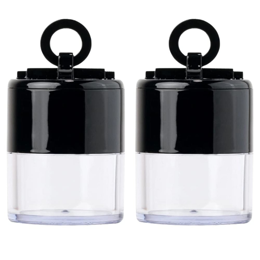 LALAFINA Travel-size Loose Powder Box with Puff 2pcs Makeup Powder Container Airtight Cosmetics Case