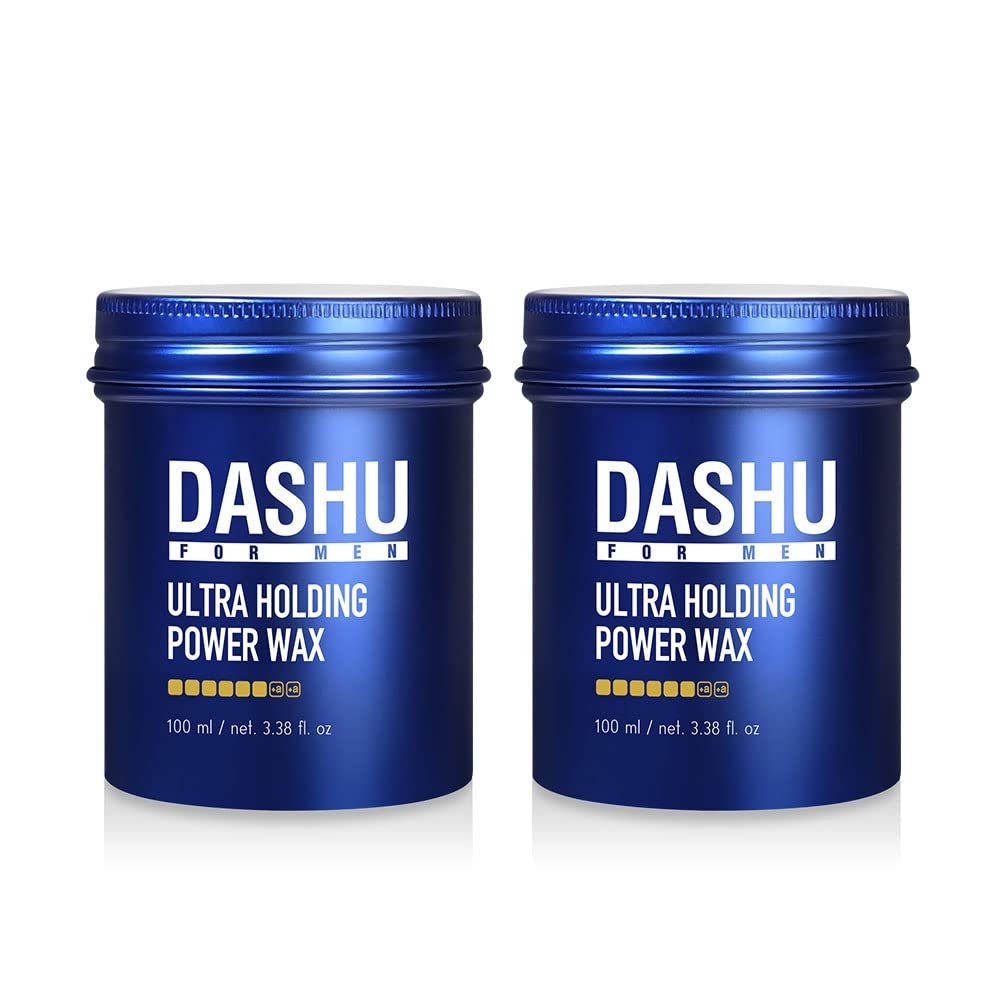 DASHU Ultra Holding Power Hair Wax - Long Lasting Hold, High Hold, No Shine, Easy to Wash, Edge Control (Pack of 2)