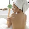 Bamboo Handle Bath Brush Shower Body Brush Silicone Back Scrubber Back Brush Silicone Scrubber Bath Cleaning Brush Bathroom Body Scrubber Scrub Brush Double Sided view 2