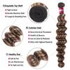 10A Raw Human Hair Bundles with Closure Brazilian Loose Deep Wave-16 18 20+16 Inch, 4x4 Loose Wave Lace Closure with Quick Weave Human Hair Ombr Highlighted Bundles P4/27 Honey Blonde Brown Color view 4