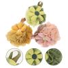 3pcs Bath Ball Mesh Pouf Bath Scrunchies Luffa Colorful Exfoliating Body Scrubber Shower Sponge Shower Accessories Shower Body Scrubbers Back Scrubber Clean Puffs Child Pe view 4