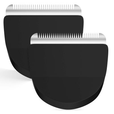 2 Pack Professional Peanut Replacement Blade-Precision-Ground for Smooth Cutting Snap-On Compatible with Wahl Peanut Clippers & Trimmers #2068-300, Black/Silver