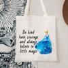 TOBGBE Fairy Tales Makeup Bag Princess Quotes Gift Cosmetic Bag for Women (Little Magic Tote) view 3