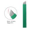 WOLAYI 14S 30pcs Microblading Needles Nano 0.15mm-Thinnest Blade On The Market, Permanent Makeup Manual Eyebrow Tattoo Needlewith Expiration Date and Lot Number (Green 14S.15) view 2