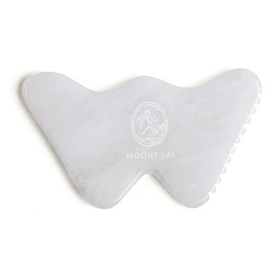 Mount Lai Vitality Qi White Jade Gua Sha Facial Tool The Imperial Stone of Purity Patented 5-Sided Professional Sculpting Tool for Lymphatic Drainage, Precision Contouring & Imperial Radiance