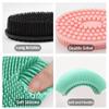 3 Pack Silicone Body Scrubber, Soft Silicone Loofah Exfoliating Body Scrubber, Silicone Body Brush Bath Shower Scrubber for Body, 2 in 1 Bath and Shampoo Wash Brush for Skin Exfoliation Men Women view 2