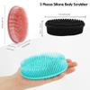 3 Pack Silicone Body Scrubber, Soft Silicone Loofah Exfoliating Body Scrubber, Silicone Body Brush Bath Shower Scrubber for Body, 2 in 1 Bath and Shampoo Wash Brush for Skin Exfoliation Men Women view 3