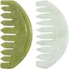 Beavorty 2pcs Jade Massage Comb Meridians Gua Tool for Scalp Relaxation Smooth Polished Jade for Body Massage for Home and Travel Use view 1