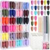 FANDAMEI Press on Nails Almond Matte, 24 Colors 576PCS Press on Nails Medium Almond Matte, Acrylic Medium Fake Nails Full Cover, Natural Press on Nail, False Nails with Nail Glue view 1
