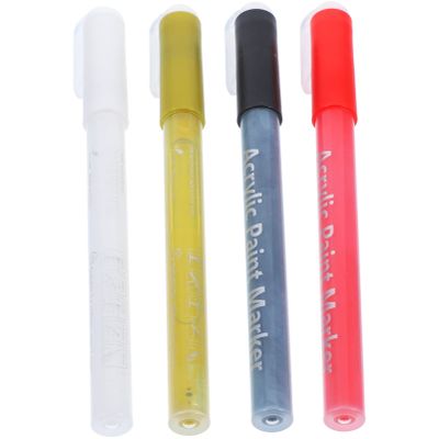 FRCOLOR 4pcs Nail Art Paint Pens Fine Tip Nail Graffiti Tools for Home Salon Use Includes for Drawing Dots Lines Patterns