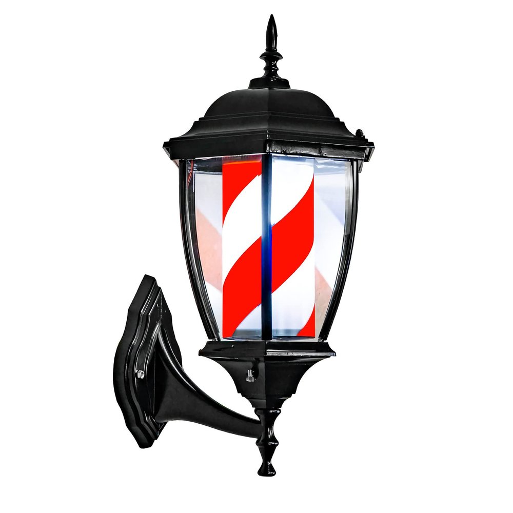 vsGotber Chandeliers Modern Ceiling Light LED Barber Pole Indoor Outdoor Waterproof Rotating Hair Salon Barber Shop Open Sign Classic Red White Strips Wall-Mounted Save Energy (D)