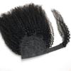 RemeeHi Brazilian Afro Curl Kinky Curly PonyTail With Wrap Around Magic Tape Hair Clip in Ponytail Hairpiece Extensions For Women 12 Inch 1b# Natural black view 3