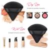 AMMON 12 Pcs Black Powder Puff Triangle Soft Makeup Powder Puff Face Makeup Sponge Puff Velour Makeup Puff Pure Cotton Powder Puff for Loose Mineral Powder Cosmetic Body Contouring Tools view 3