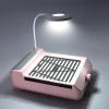 AONOLOVO Nail Dust Collector, Adjustable Suction, Professional Nail Fan Dust Collector with Light Manicure Dust Collector Nail Tech Vacuum Cleaner Machine for Acrylic Nails Removal, Pink view 1