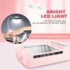 AONOLOVO Nail Dust Collector, Adjustable Suction, Professional Nail Fan Dust Collector with Light Manicure Dust Collector Nail Tech Vacuum Cleaner Machine for Acrylic Nails Removal, Pink view 3
