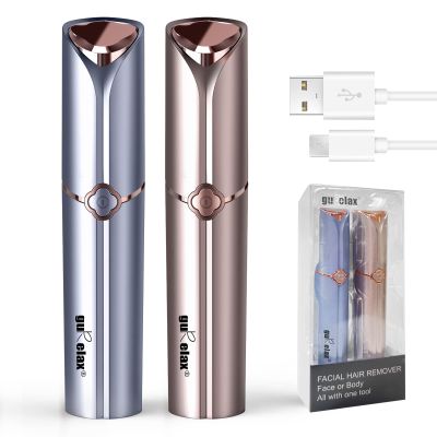 Facial Hair Removal for Women(1 Gold+1 Blue), Gurelax Electric Hair Removal Device, Painless Facial Hair Remover for Chin Upper Lip Peach Fuzz, with a Storage Bag