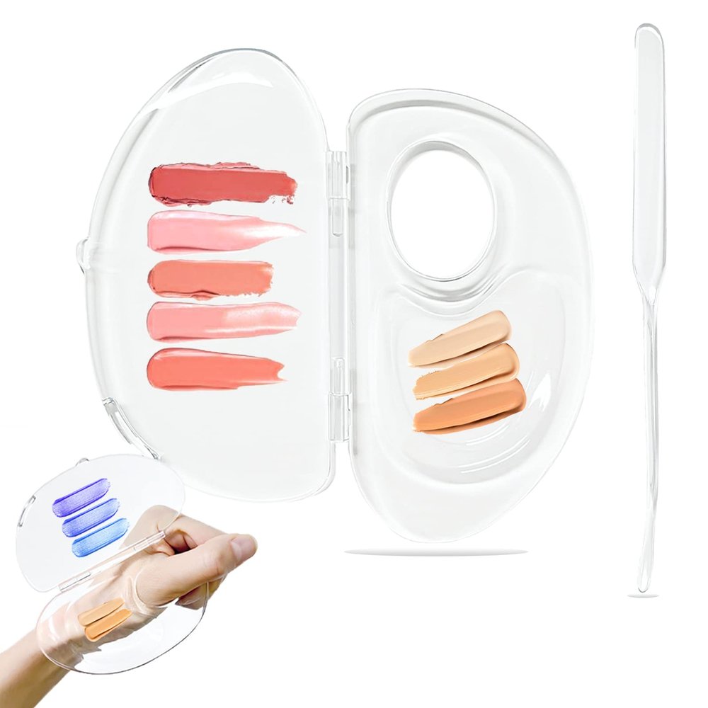 Banugo Upgraded Foundation Palette, Makupup Mixing Tray with Spatula for Makeup Artists and Beginners