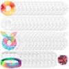 65 Pcs White Cotton Scrunchies Hair Ties Accessories for Tie Dye Party Supplies Including 30 Scrunchies 15 Bow Hair Ties 20 Headband Non Slip Stretchy Elastic Head Wrap Holder for Women DIY Tie Dye view 1