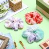 65 Pcs White Cotton Scrunchies Hair Ties Accessories for Tie Dye Party Supplies Including 30 Scrunchies 15 Bow Hair Ties 20 Headband Non Slip Stretchy Elastic Head Wrap Holder for Women DIY Tie Dye view 4