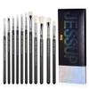 Jessup Eyeshadow Brush Set 11pcs Eye Makeup Brushes Set Professional Eye Shadow Brush Blending Brush Shader Crease Brush Black T340 view 1