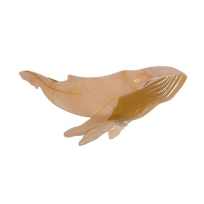 Whale Hair Clips,Cellulose Acetate Hair Clips,Small Claw Clips for Girl,Hair Accessories for Women,Beige