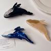 Whale Hair Clips,Cellulose Acetate Hair Clips,Small Claw Clips for Girl,Hair Accessories for Women,Beige view 3