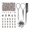 Crafans 104Pcs Alloy Dreadlock Beads for Hair, Braid Beads Hair Jewelry Kit with Tibetan Large Hole Beads Elastic Hair Ties Tail Comb Hair Bun Maker for Women Hair Braids Jewelry Making view 1