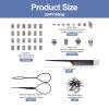 Crafans 104Pcs Alloy Dreadlock Beads for Hair, Braid Beads Hair Jewelry Kit with Tibetan Large Hole Beads Elastic Hair Ties Tail Comb Hair Bun Maker for Women Hair Braids Jewelry Making view 2