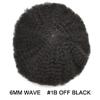 Afro Curly Toupee For Black Men Full Poly Injected PU Skin African American Human Hair Replacement System Glueless Base Afro Kinky Curl Men Hair Units (6MM, 1B# OFF BLACK) view 2