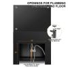 Artist hand Shampoo Bowls for Salons with Mirror, Shampoo Stations for Salons All in One Backwash Sink with USB, 110V Outlets, Hair Dryer Holes and P Trap, Salon Equipment view 4