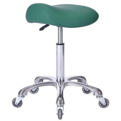 FRNIAMC Professional Saddle Stool with Wheels Ergonomic Swivel Rolling Height Adjustable for Clinic Dentist Beauty Salon Tattoo Home Office (Green)