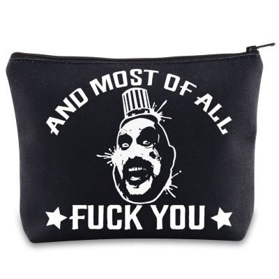 BWWKTOP Captain Spaulding Cosmetic Makeup Bag Horror Movie Inspired Gifts And Most Of All Fu*k You Zipper Pouch Bag For Movie Fans (And Most)
