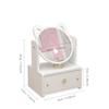 Alunsito Cosmetic Organizer with Round Mirror, Cosmetic Storage Box, Home Dressing Table, Skin Care Products Storage Box, Dormitory Large Capacity Desktop Rack view 2