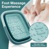 Udefineit Foot Bath Basin, Foldable & Portable Foot Soak Tub with Massage Acupoint for Foot Spa Bath, 15L/4 Gallon, Foot Massager Soaking Bath Basin Bucket for Pedicure Home Spa Treatment (Green) view 2