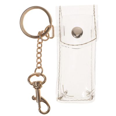 CALLARON Pouch Keychain Clear Lipstick Pouch Lipstick Case Holder Cover Case Lip Balm Holder for Women Girls