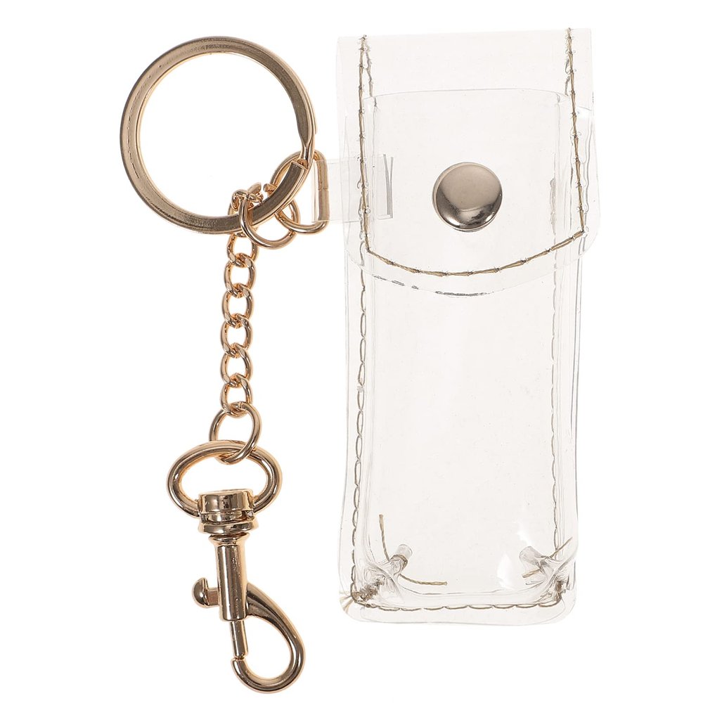 CALLARON Pouch Keychain Clear Lipstick Pouch Lipstick Case Holder Cover Case Lip Balm Holder for Women Girls