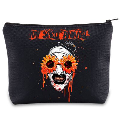 BWWKTOP Clown Movie Cosmetic Makeup Bag Movie Fans Gifts Horror Movie Zipper Pouch For Women Girls (sunflower g BL)
