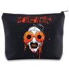 BWWKTOP Clown Movie Cosmetic Makeup Bag Movie Fans Gifts Horror Movie Zipper Pouch For Women Girls (sunflower g BL) view 1