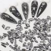 HNUIX Nail Rhinestones - 300pcs Crystals Black, Multiple Shape Gems, Flat Back Rhinestones, for Nail Art view 2