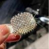 3 Pack Glitter Metal Hair Claw Clips with Rhinestones - Dressy Hair Rings for Long Ponytails and Braids (Gold) view 2