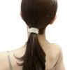 3 Pack Glitter Metal Hair Claw Clips with Rhinestones - Dressy Hair Rings for Long Ponytails and Braids (Gold) view 3