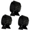 3 Pack Glitter Claw Clips for Long Hair - Metal Rhinestone Hair Rings with High Braids and Horsetail Buckles (Black) view 1