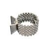 3 Pack Glitter Ponytail Claw Clips - Metal Rhinestone Hair Rings with Braids for Long Hair, Hair Cuff Bands (Silver) view 3
