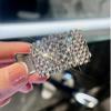 3 Pack Glitter Ponytail Claw Clips - Metal Rhinestone Hair Rings with Braids for Long Hair, Hair Cuff Bands (Silver) view 4