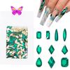 HNUIX Nail Rhinestones - 300pcs Green, Multiple Shape Gems, Flat Back Rhinestones, for Nail Art view 1