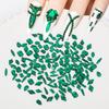 HNUIX Nail Rhinestones - 300pcs Green, Multiple Shape Gems, Flat Back Rhinestones, for Nail Art view 2