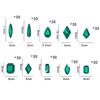 HNUIX Nail Rhinestones - 300pcs Green, Multiple Shape Gems, Flat Back Rhinestones, for Nail Art view 3